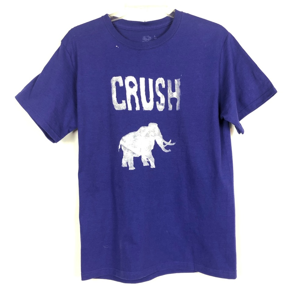 Artwear Elephant Tee Shirt Hand Painted Graphic Crush Purple S